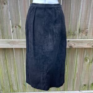 90’s Tissagè Genuine Leather high waist midi skirt